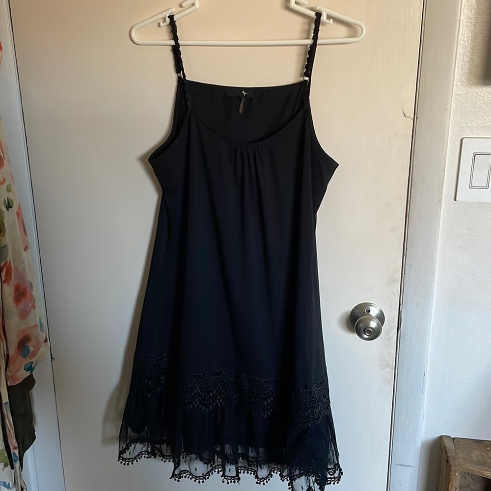 Black slip dress with lace bottom - Ryu Size L